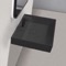 Square Matte Black Ceramic Wall Mounted or Drop In Sink